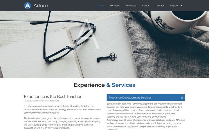 Screenshot of artoro.co.uk