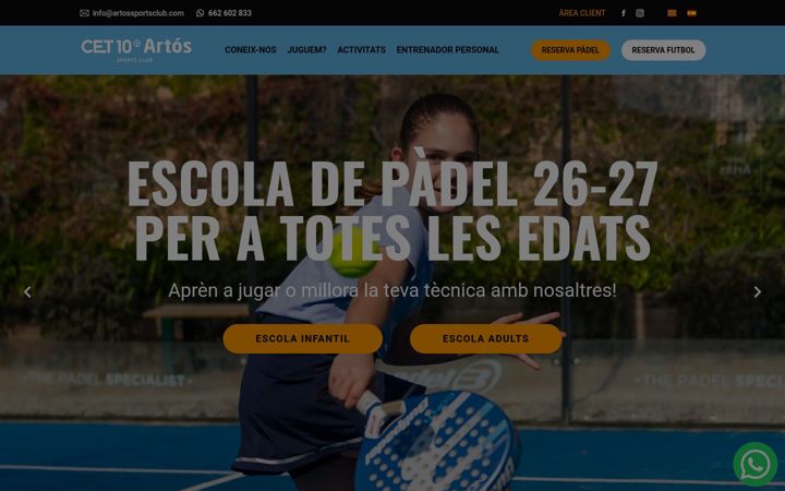 Capture d'écran de artossportsclub.com