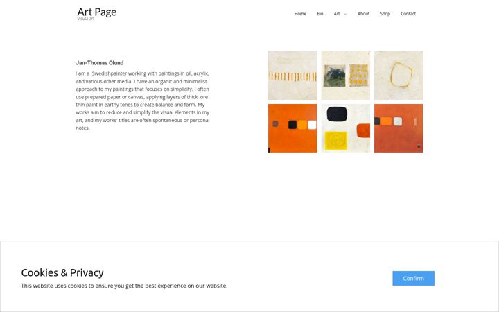 Screenshot van artpage.info