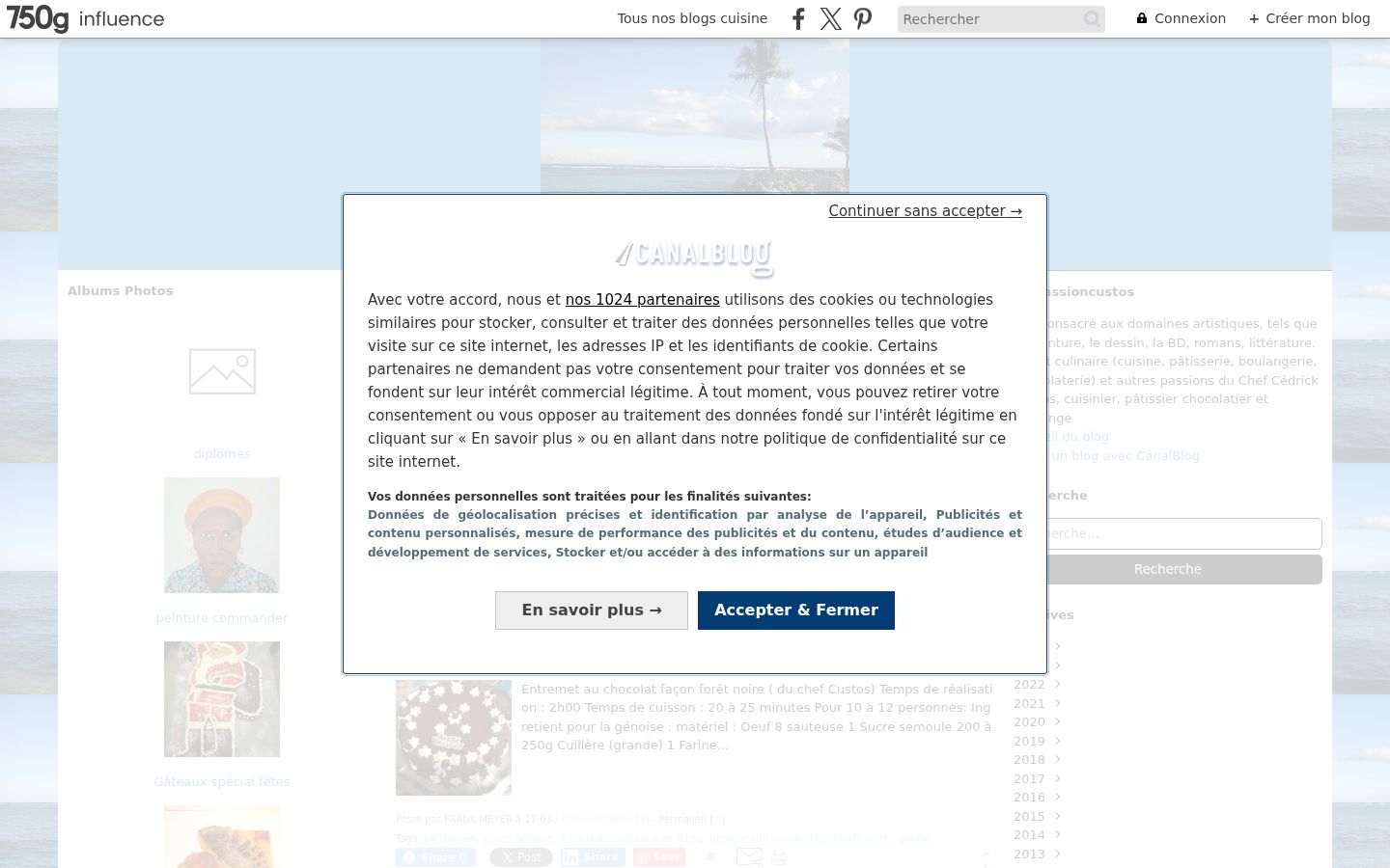 Captura de pantalla del banner de consentimiento mostrado antes de cualquier interacción