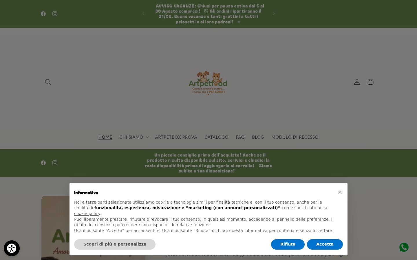 Capture d'écran de la bannière de consentement affichée avant toute interaction