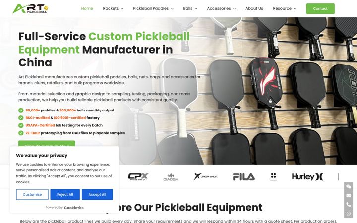 Zrzut ekranu artpickleball.com