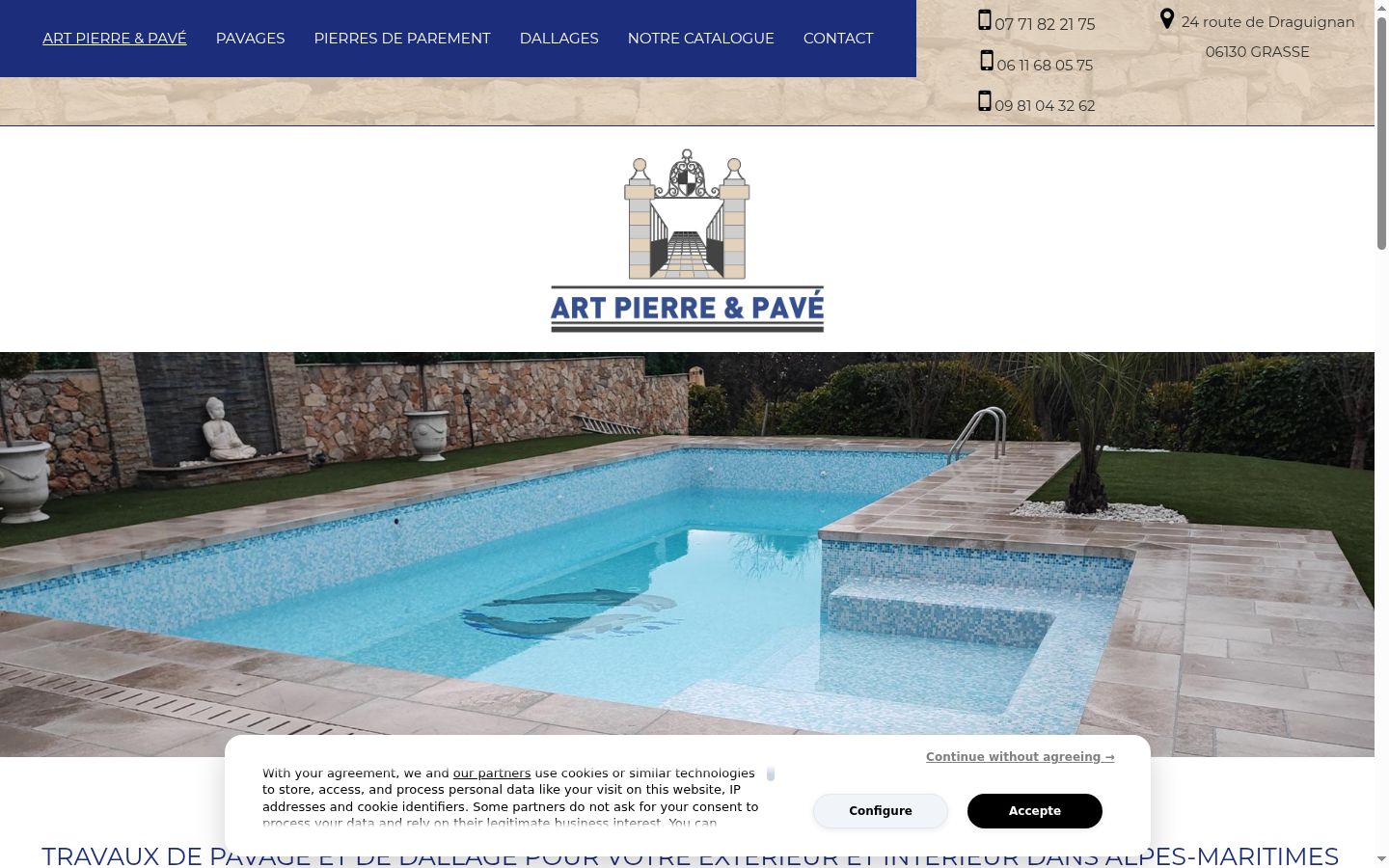 Screenshot of the consent banner shown before any interaction