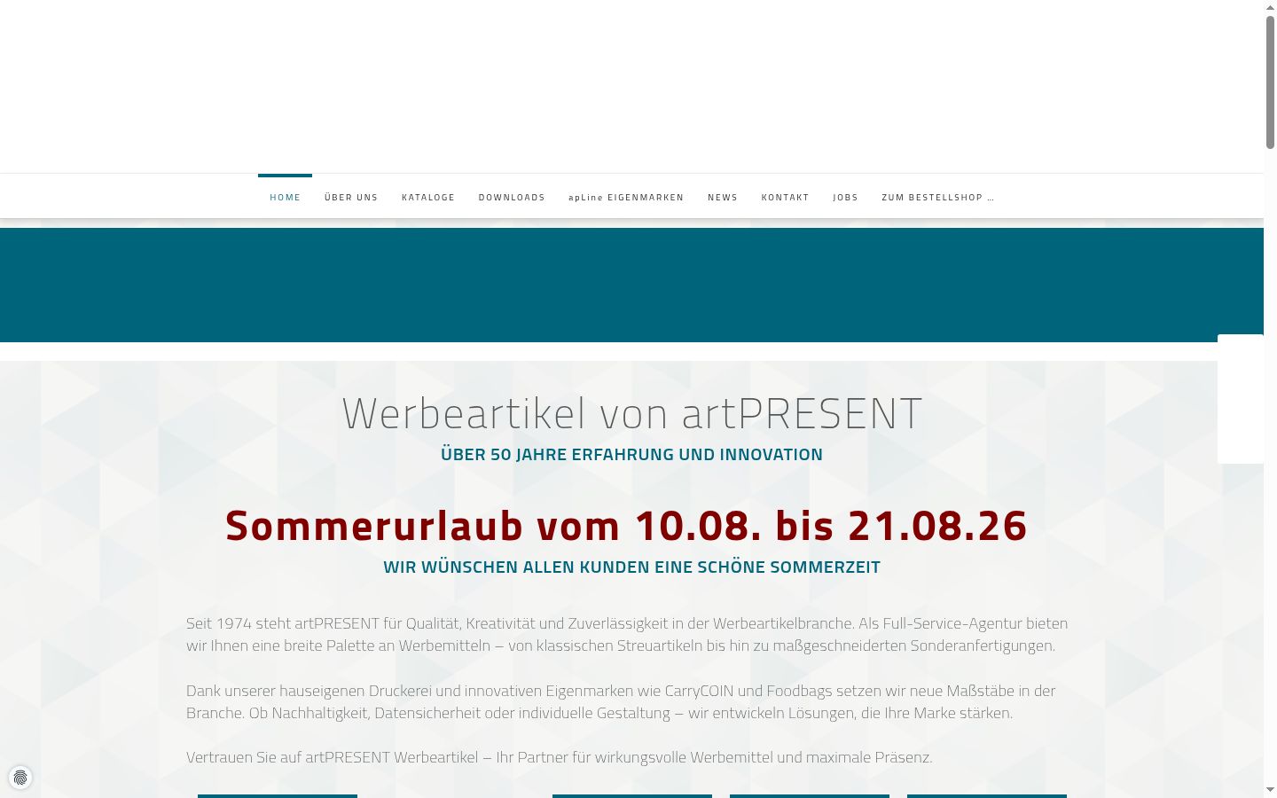 Screenshot des Einwilligungsbanners vor jeglicher Interaktion