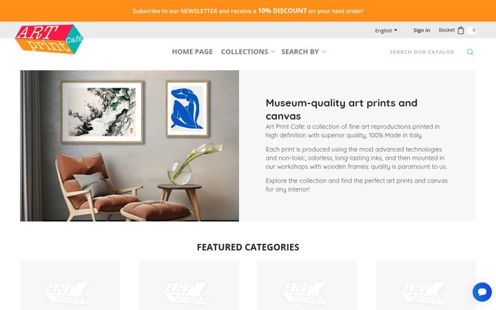 Screenshot of artprintcafe.com