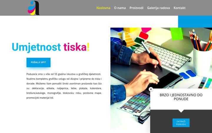 Captura de pantalla de artprintpromet.hr