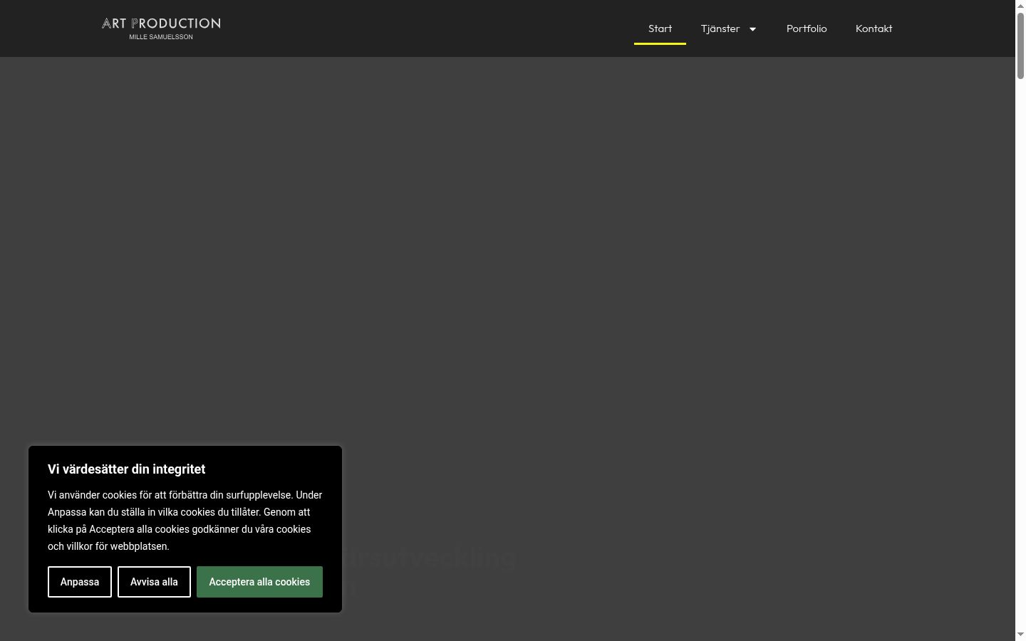 Screenshot des Einwilligungsbanners vor jeglicher Interaktion