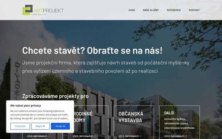 Captura de pantalla de artprojekt.cz