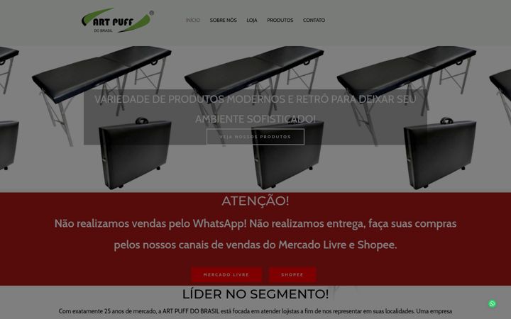 Captura de pantalla de artpuff.com.br