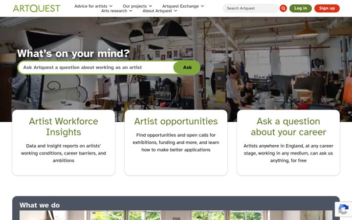 Screenshot von artquest.org.uk