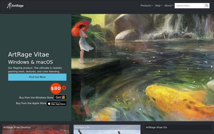 Екранна снимка на artrage.com