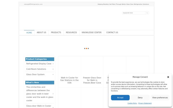Screenshot of artrefrigeration.com