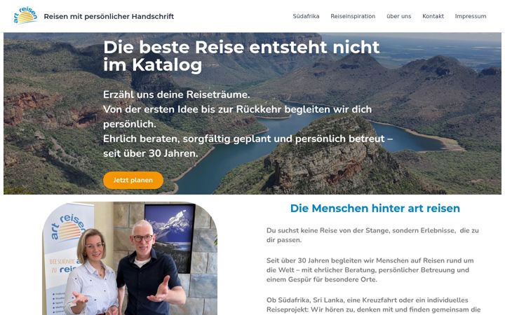 Screenshot of artreisen.de