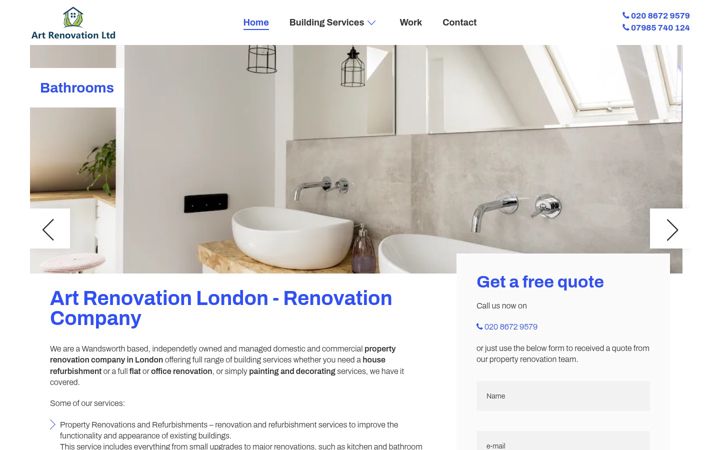 Screenshot of artrenovationlondon.co.uk