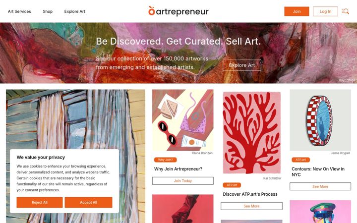 Screenshot of artrepreneur.com