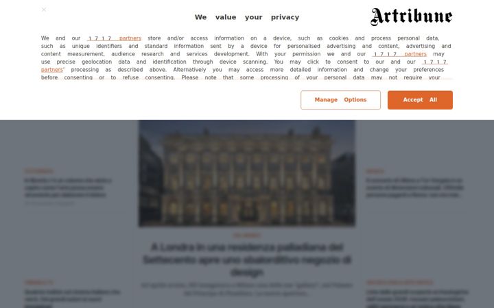 Screenshot stránky artribune.com