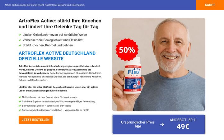 Zrzut ekranu artroflexactivedeutschland.com