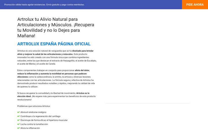 Screenshot of artroluxespana.com