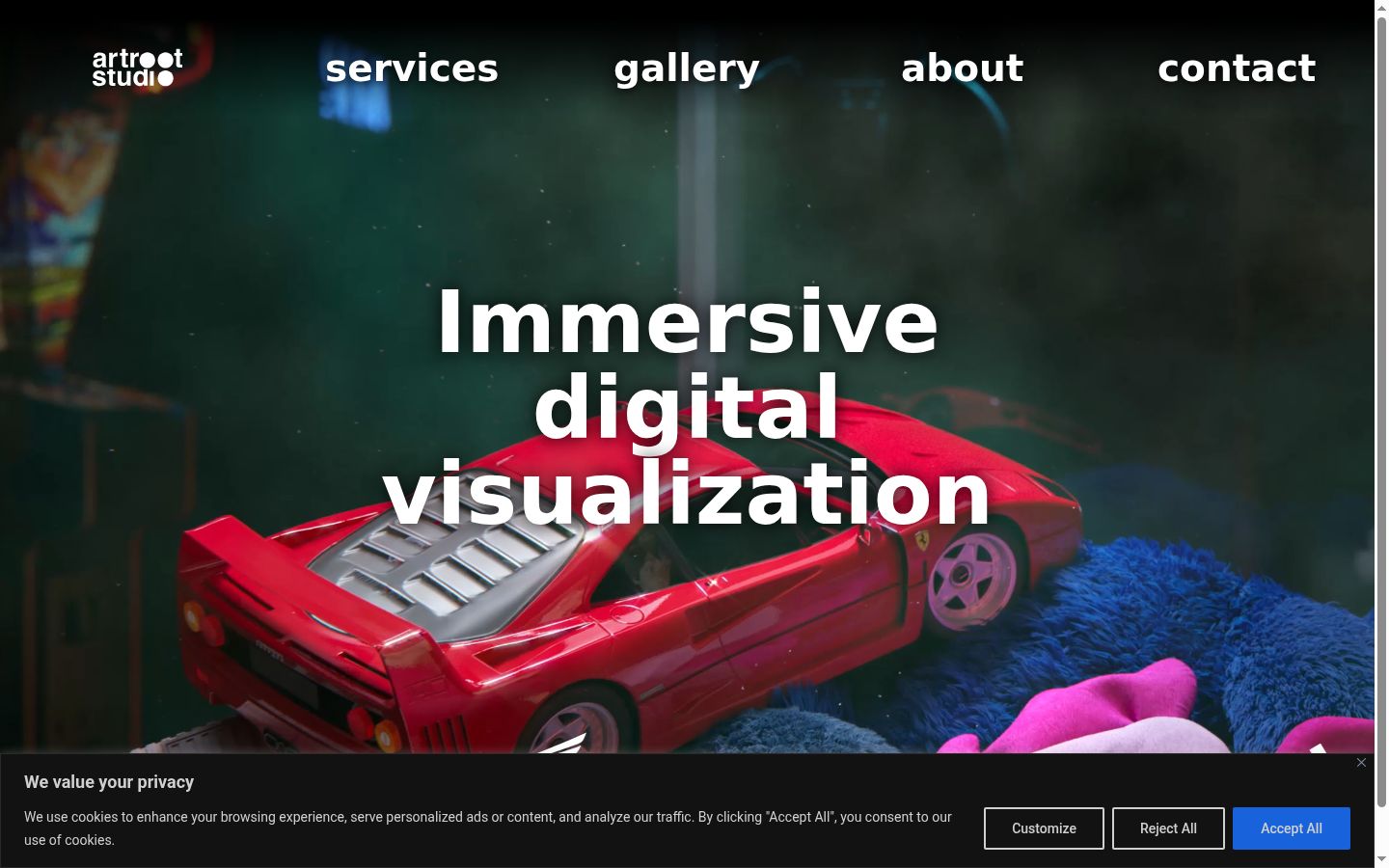 Screenshot of the consent banner shown before any interaction