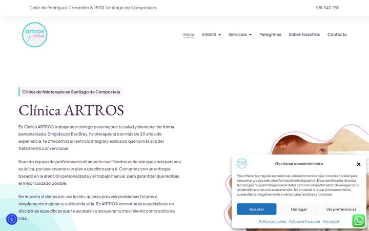Screenshot του artrosclinicafisioterapia.com