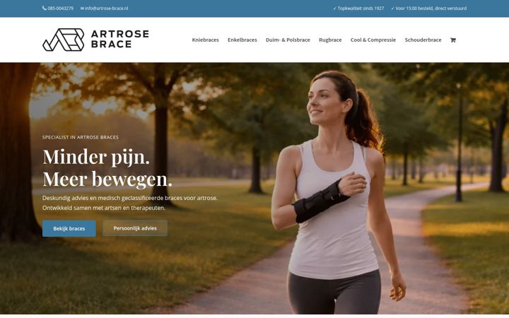 Screenshot of artrose-brace.nl