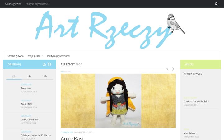 Screenshot van artrzeczy.pl