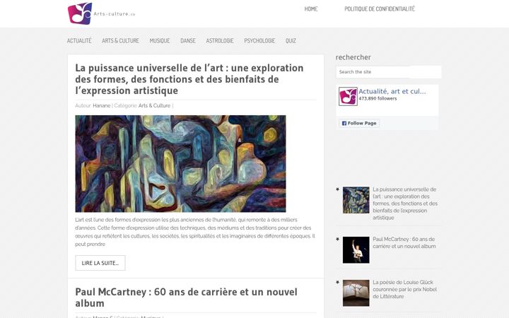 Screenshot of arts-culture.com