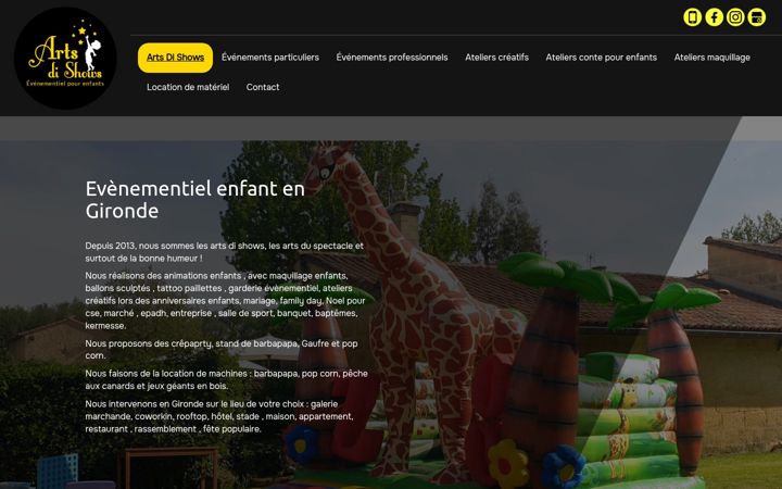 Screenshot of arts-di-shows.fr