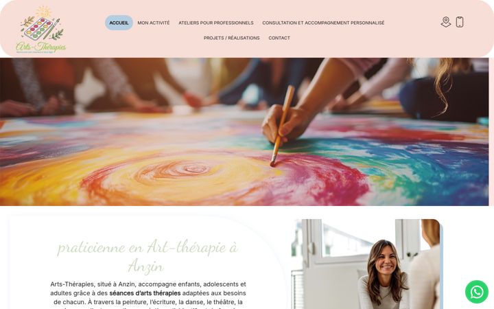 Ekrānuzņēmums no arts-therapies.fr
