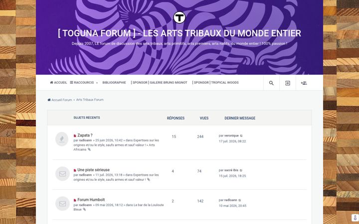 Ekrānuzņēmums no arts-tribaux.fr