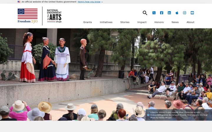 Screenshot ta' arts.gov