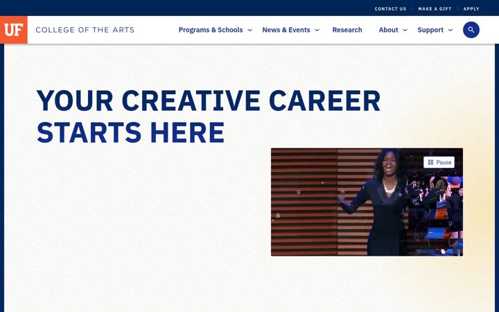 Screenshot of arts.ufl.edu
