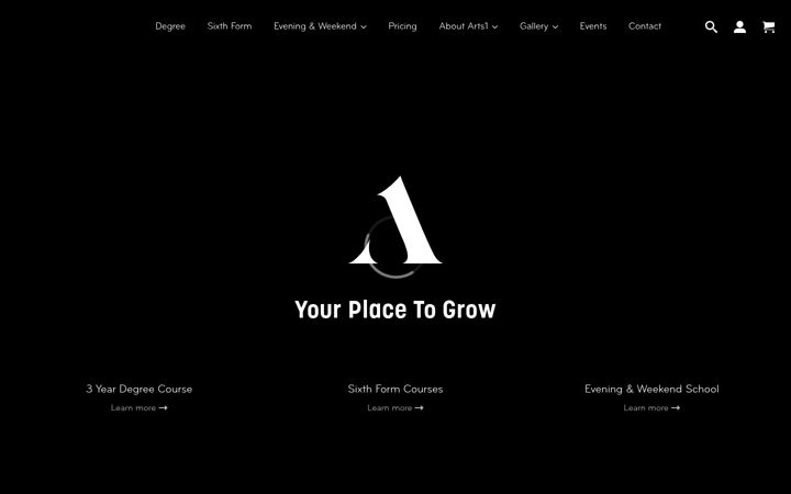 Screenshot of arts1.co.uk