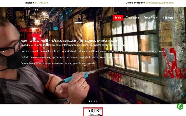 Screenshot of artsagustigarcia.com