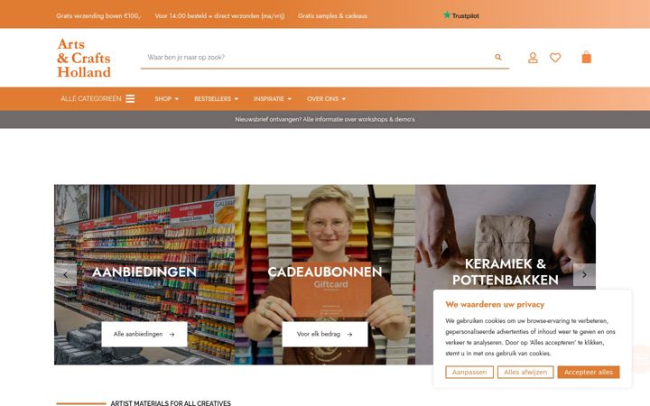 Screenshot of artsandcrafts.nl