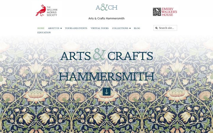 Screenshot of artsandcraftshammersmith.org.uk