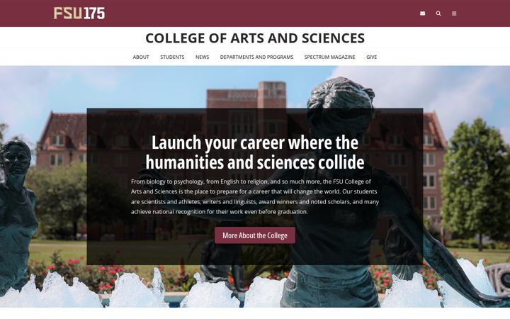 Screenshot ta' artsandsciences.fsu.edu