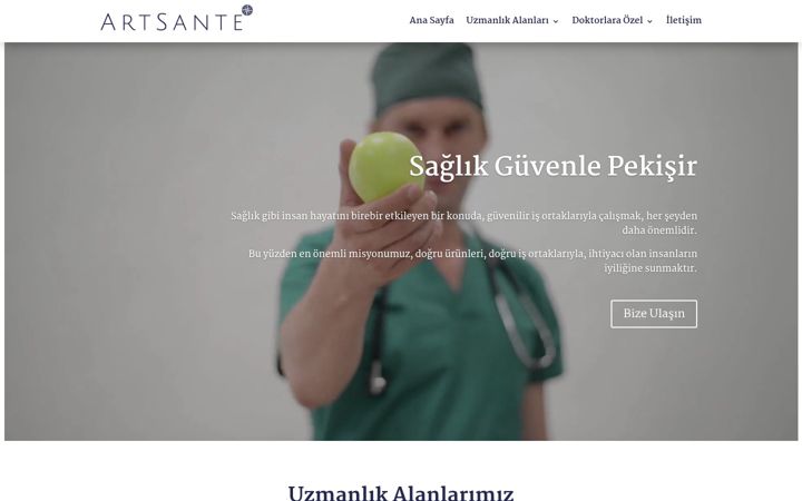 Screenshot von artsante.com.tr