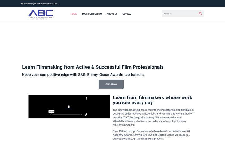 Screenshot of artsbusinesscenter.com