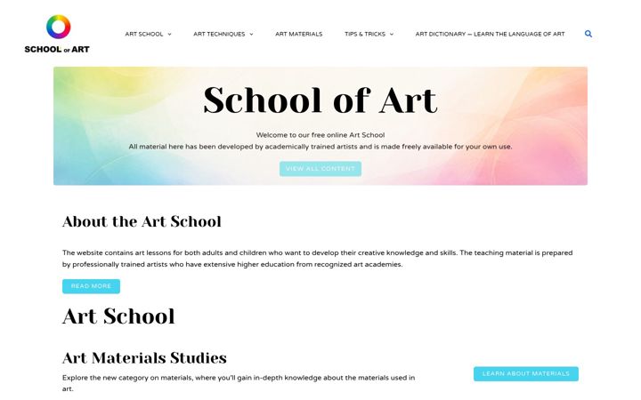 Screenshot of artschool.nu