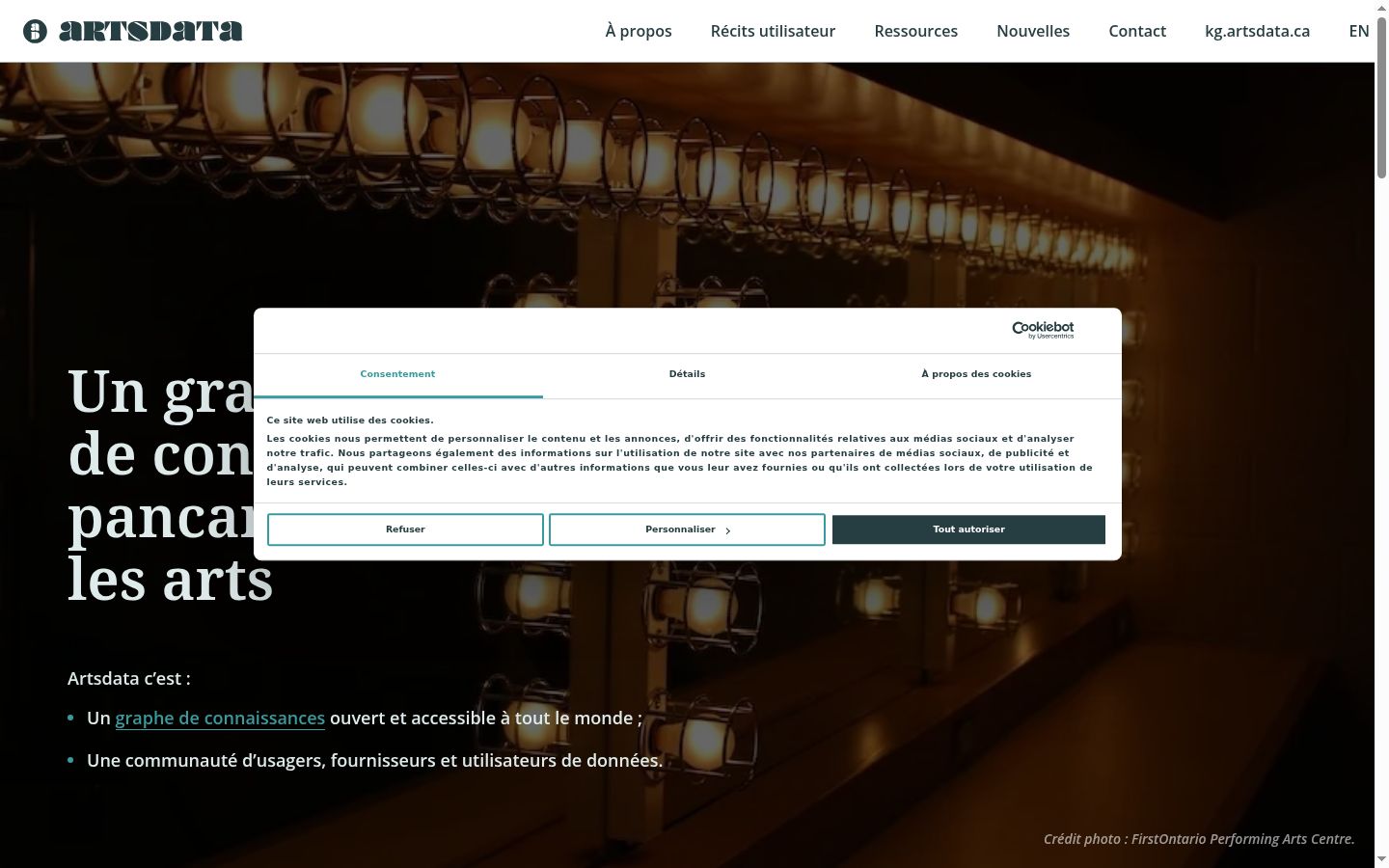 Screenshot of the consent banner shown before any interaction