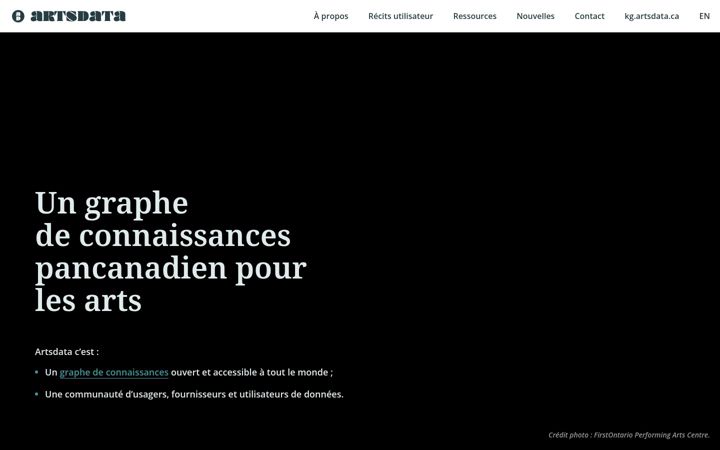 Screenshot von artsdata.ca