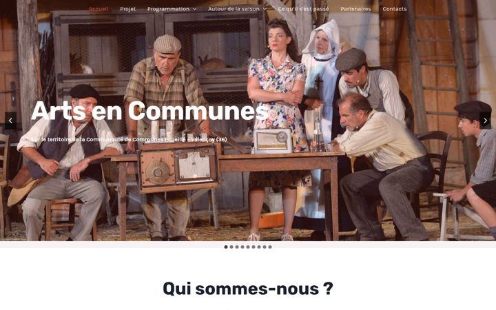 Captură de ecran a artsencommunes.com