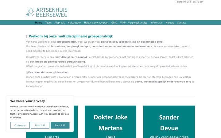 Screenshot of artsengroepdeaa.be