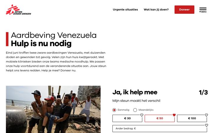Screenshot of artsenzondergrenzen.nl