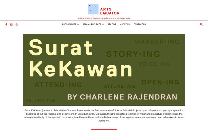 Skærmbillede af artsequator.com