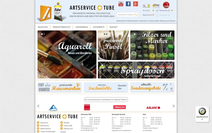 Screenshot of artservice-tube.de