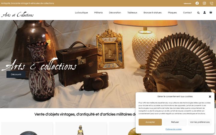 Skærmbillede af artsetcollections.com