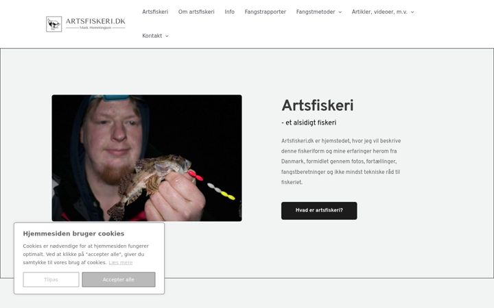 Screenshot of artsfiskeri.dk