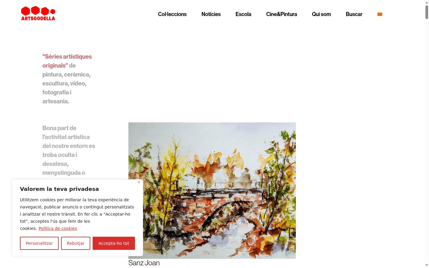 Screenshot of the consent banner shown before any interaction